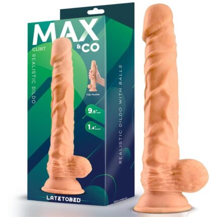 Dildo Realista con Testículos - 24,5 x 4 cm