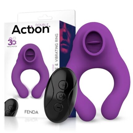 Fenda Anillo Vibrador con Lengua Estimulador y Control Remoto USB