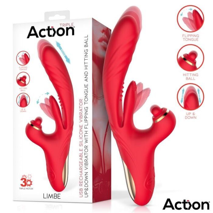 Limbe Vibrador con Lengua Flip-Flap, Bola Percutora y Movimiento Up & Down