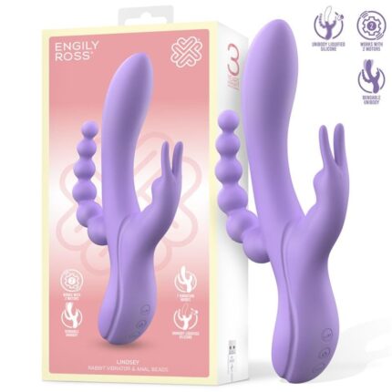 Vibrador con Cadena Anal Flexible en Silicona Líquida y 2 Motores