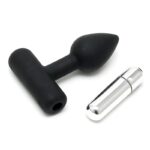 Latex Play Plug Anal con Bala Vibradora Color Negro