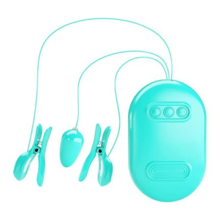Huevo Vibrador y Pinzas para Pezones con Electro Estimulación