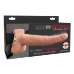 Arnés Elástico con Dildo Hueco de 23 cm 10 con Vibración y Recargable por USB