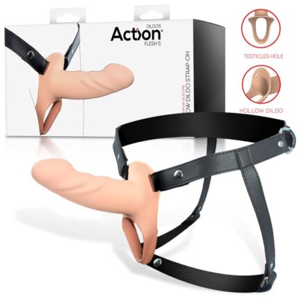 Arnés Strap-On con Dildo Hueco Silicona Premium 14,5 x 4,5 cm
