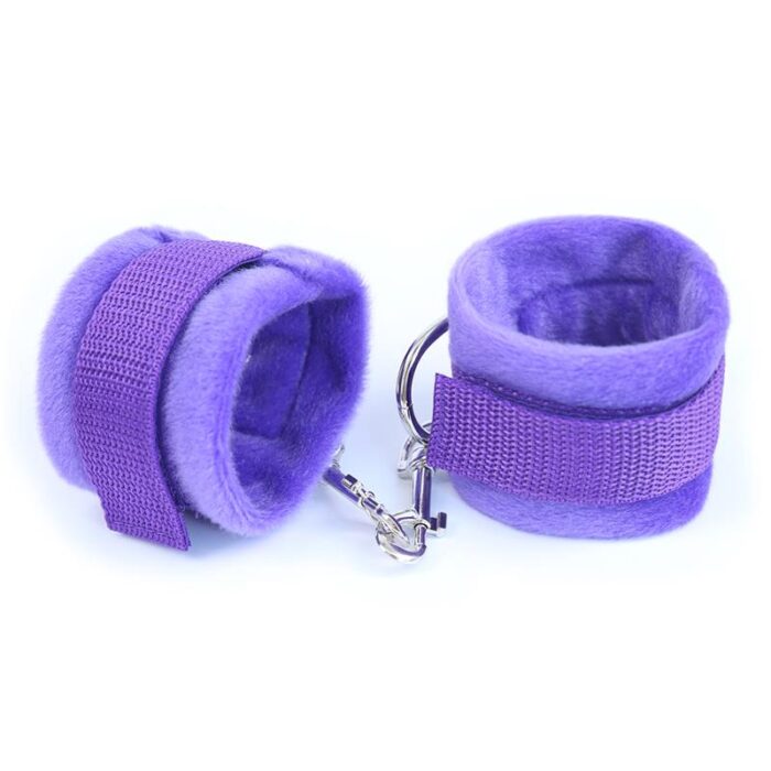 Esposas de Tela con Velcro para Muñecas con Pelo Púrpura