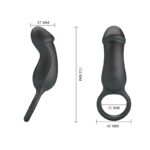 Anillo Vibrador Silicona USB Negro Trae - Imagen 2