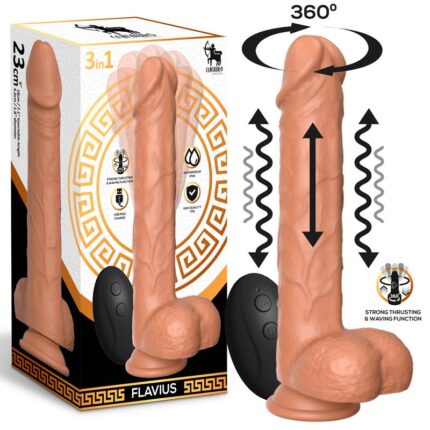 Dildo con Vibración, Thrusting y Waving 360º 23 x 4,2 cm