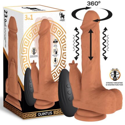 Dildo con Vibración, Thrusting y Waving 360º 23 x 4 cm