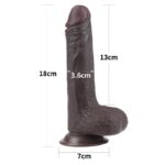 LOVETOY Dildo con Piel Retráctil 17,5 cm Negro - Imagen 2